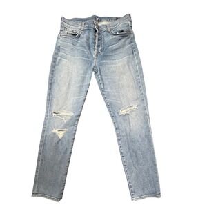 SEVEN‎ for all mankind Distressed Light Wash Button Fly Jeans Womens Size 29